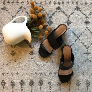 Cute black strappy heel